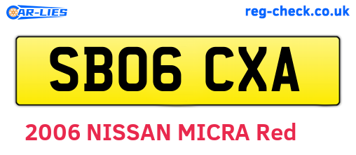 SB06CXA are the vehicle registration plates.