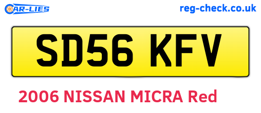 SD56KFV are the vehicle registration plates.
