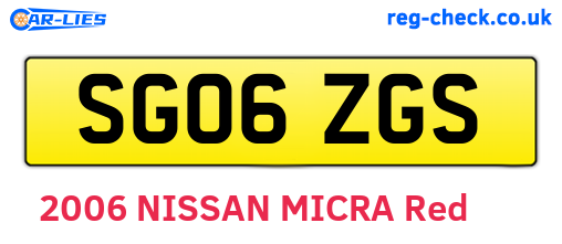 SG06ZGS are the vehicle registration plates.