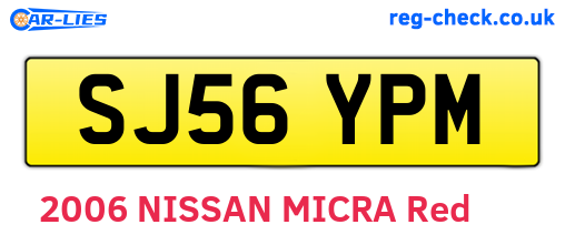 SJ56YPM are the vehicle registration plates.
