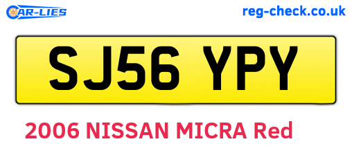 SJ56YPY are the vehicle registration plates.