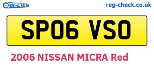 SP06VSO are the vehicle registration plates.