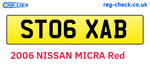 ST06XAB are the vehicle registration plates.