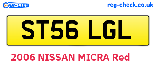 ST56LGL are the vehicle registration plates.