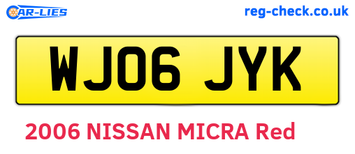 WJ06JYK are the vehicle registration plates.