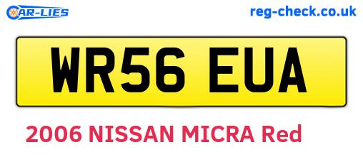 WR56EUA are the vehicle registration plates.