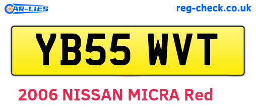 YB55WVT are the vehicle registration plates.