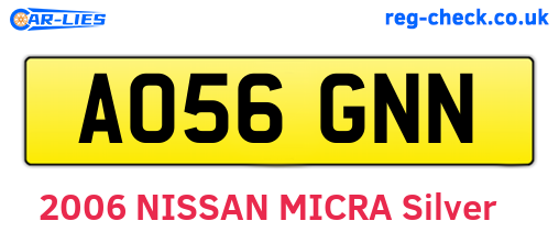 AO56GNN are the vehicle registration plates.