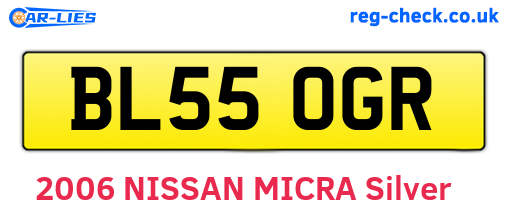 BL55OGR are the vehicle registration plates.