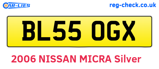 BL55OGX are the vehicle registration plates.