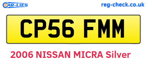 CP56FMM are the vehicle registration plates.