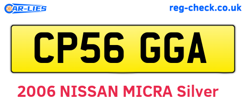 CP56GGA are the vehicle registration plates.