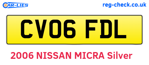 CV06FDL are the vehicle registration plates.
