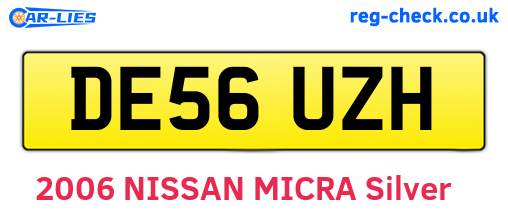 DE56UZH are the vehicle registration plates.