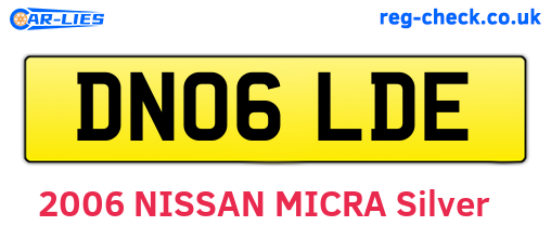 DN06LDE are the vehicle registration plates.