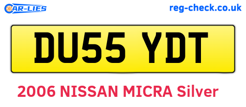 DU55YDT are the vehicle registration plates.