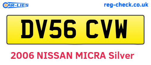 DV56CVW are the vehicle registration plates.