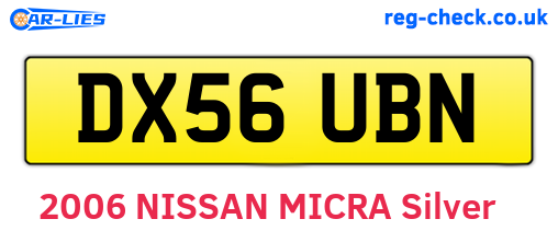 DX56UBN are the vehicle registration plates.