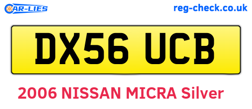 DX56UCB are the vehicle registration plates.