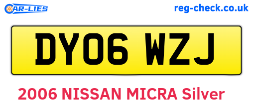 DY06WZJ are the vehicle registration plates.