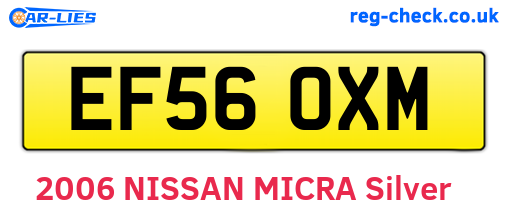 EF56OXM are the vehicle registration plates.
