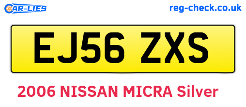 EJ56ZXS are the vehicle registration plates.