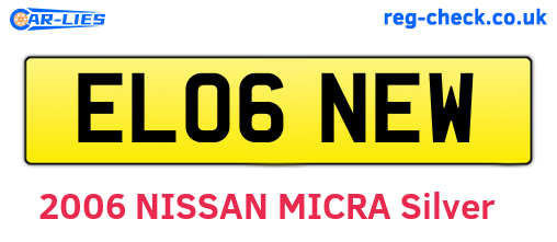 EL06NEW are the vehicle registration plates.