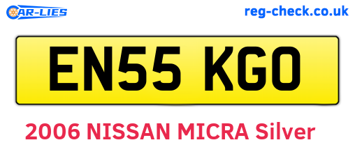 EN55KGO are the vehicle registration plates.