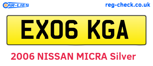 EX06KGA are the vehicle registration plates.