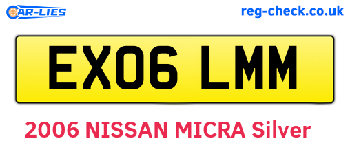 EX06LMM are the vehicle registration plates.