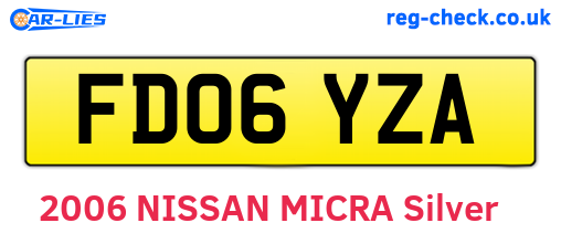 FD06YZA are the vehicle registration plates.