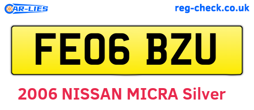 FE06BZU are the vehicle registration plates.