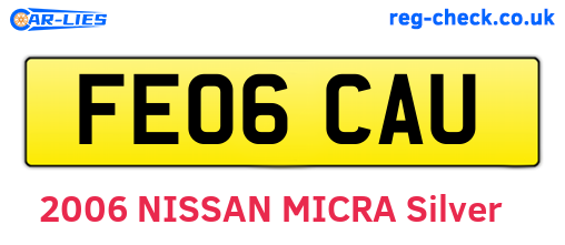 FE06CAU are the vehicle registration plates.