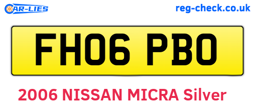 FH06PBO are the vehicle registration plates.