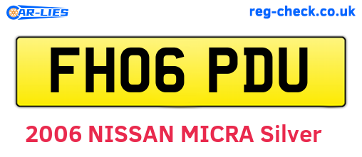FH06PDU are the vehicle registration plates.