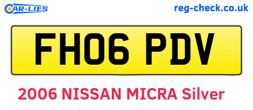 FH06PDV are the vehicle registration plates.