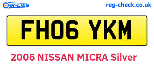 FH06YKM are the vehicle registration plates.