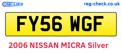 FY56WGF are the vehicle registration plates.
