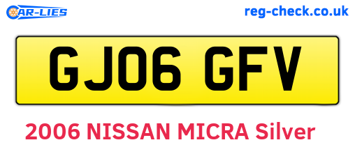 GJ06GFV are the vehicle registration plates.