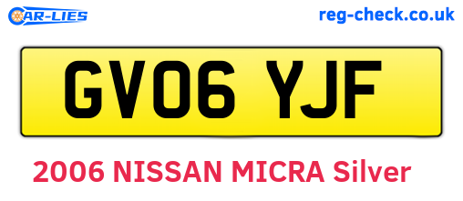 GV06YJF are the vehicle registration plates.
