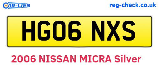 HG06NXS are the vehicle registration plates.