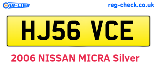 HJ56VCE are the vehicle registration plates.