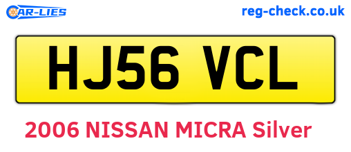 HJ56VCL are the vehicle registration plates.