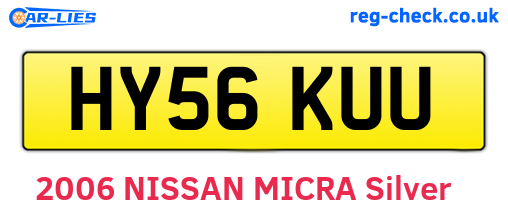 HY56KUU are the vehicle registration plates.