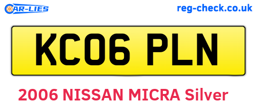 KC06PLN are the vehicle registration plates.