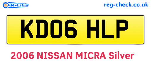 KD06HLP are the vehicle registration plates.