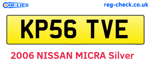 KP56TVE are the vehicle registration plates.