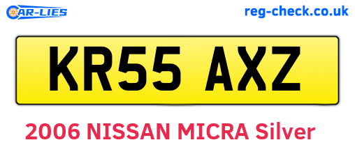 KR55AXZ are the vehicle registration plates.