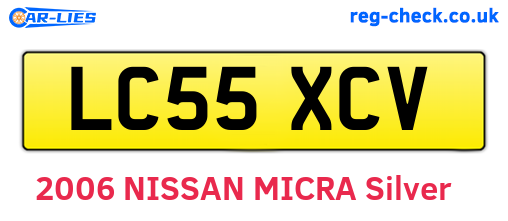 LC55XCV are the vehicle registration plates.