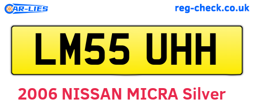 LM55UHH are the vehicle registration plates.